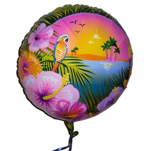 RTD-1753 : Tropical Luau Party 18 inch Mylar Balloon at SailorHats.net