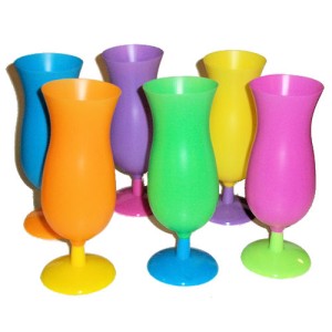 RTD-1760 : Tropical Luau Neon Plastic Disposable Party Cups at SailorHats.net