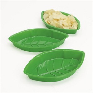 RTD-18123 : 3-Pack Plastic Palm Leaf Serving Trays at SailorHats.net