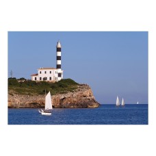 Sailboats and Lighthouse Backdrop Banner