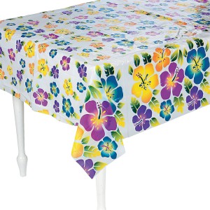 RTD-2882 : Hibiscus Flower Plastic Tablecloth Tropical Beach Luau Summer Party Table Cover at SailorHats.net RTD-2882 : Hibiscus Flower Plastic Tablecloth Tropical Beach Luau Summer Party Table Cover at SailorHats.net
