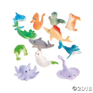 RTD-4130 : Cute Happy Plastic Ocean Figure Sea Creatures at SailorHats.net