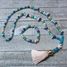 Handmade Sea Turtle Seashell Tassel Necklace And Bracelet Set