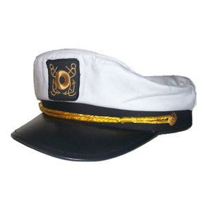 RTD-1342 : Adult White Yacht Captains Sailor Hat - Adjustable at SailorHats.net