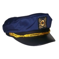 Adult Navy Blue Yacht Captains Sailor Hat - Adjustable