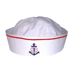 RTD-1126 : Toddler Sailor Hat Size S - 48cm - Red Pinstripe at SailorHats.net